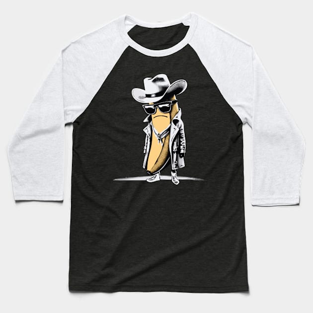 Banana Cowboy Cowgirl Country Western Novelty Funny Banana Baseball T-Shirt by KsuAnn
